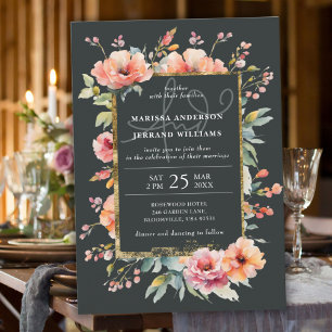 Convite Casamento de Fotografias Douradas do Jardim Botâni