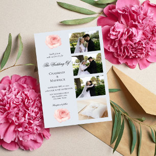 Convite Casamento de Fotografias Elegance Rosa Pink e Coll