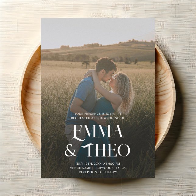 Convite Casamento de Fotografias Elegante do rico (Criador carregado)