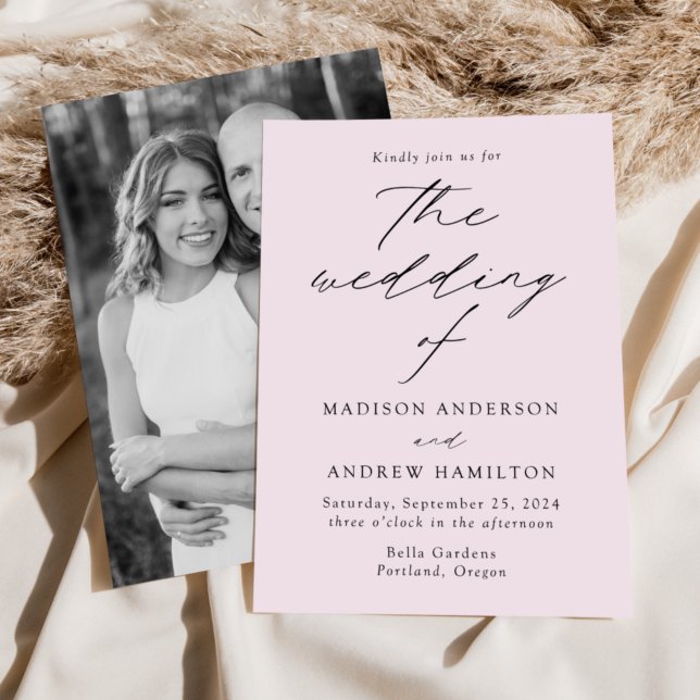 Convite Casamento de Fotografias Elegante Moderno (Criador carregado)