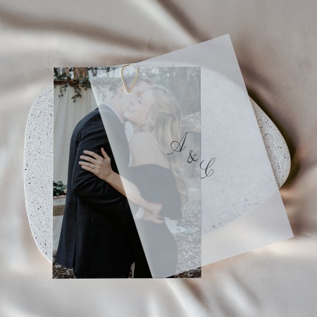 Convite Casamento de Fotografias Elegante Simples (Criador carregado)