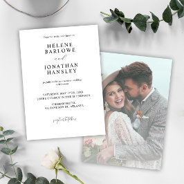 Convite Casamento De Fotografias Elegantes Modernas, Preta