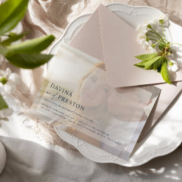 Convite Casamento de Fotografias Horizontal de Script Cont