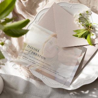 Convite Casamento de Fotografias Horizontal de Script Cont