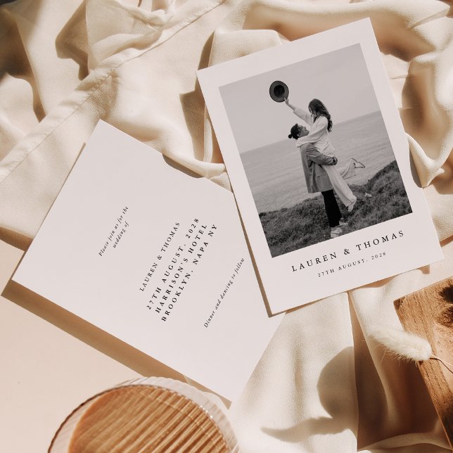 Convite Casamento de Fotografias Instantâneas Modernas, Pr (Criador carregado)