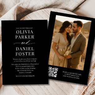 Convite Casamento de Fotografias Legais do Código QR Preto