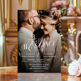 Convite Casamento de Fotografias Modernas da Caligrafia El