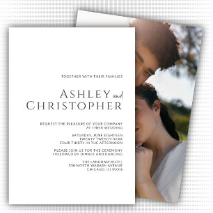 Convite Casamento de Fotografias Modernas de Espalho Escur