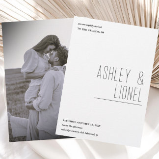 Convite Casamento de Fotografias Modernas de Esquema Simpl