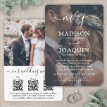 Convite Casamento de Fotografias Monograma All-In-One com<br><div class="desc">Convide a família e os amigos para uma comemoração de casamento simplesmente elegante com um convite para fotos multifuncional de na moda 2 com código QR RSVP. Com apenas um cartão, você pode convidar convidados de casamento para a sua próxima comemoração de dia especial, fornecer todas as informações importantes (como...</div>