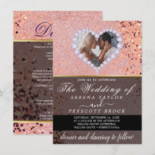 Convite Casamento de Fotografias Personalizadas do Coração