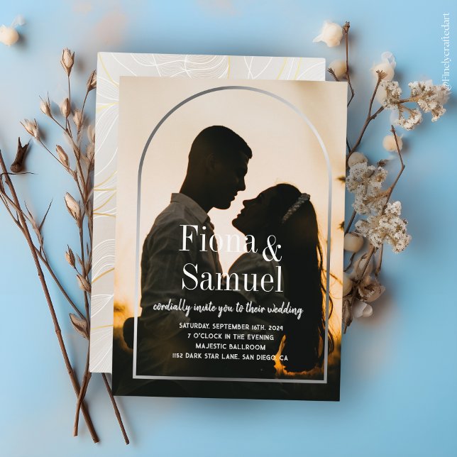 Convite Casamento de Fotografias Personalizadas do Ouro Su (Criador carregado)