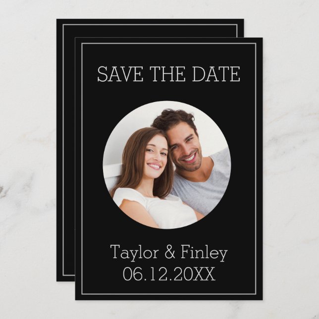 Convite Casamento de Fotografias Personalizadas e Mínimas  (Frente/Verso)