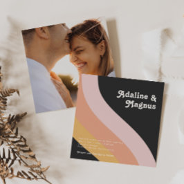 Convite Casamento de Fotografias Quadradas Escuras do Arco