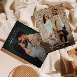 Convite Casamento de Fotografias Romântica Minimalista Tex