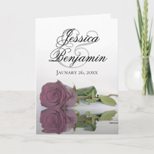 Convite Casamento de Fotografias Românticas Dusty Mauve Ro