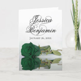 Convite Casamento de Fotografias Românticas Emerald Green