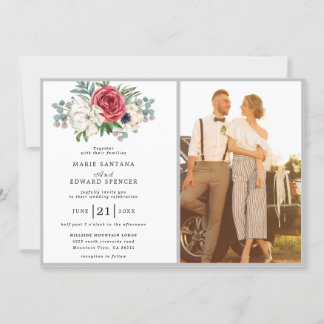 Convite Casamento de Fotografias Românticas Personalizadas