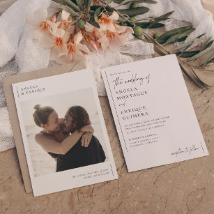 Convite Casamento de Fotografias Românticas Simples Modern