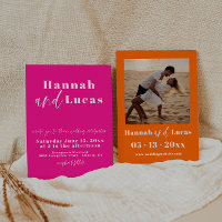 Casamento de Fotografias Rosa Quente e Caligrafia 