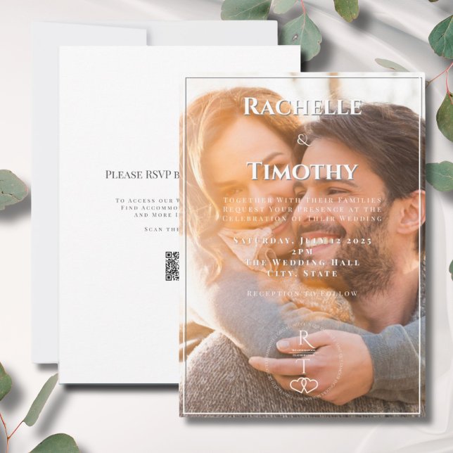 Convite Casamento de Fotografias Simples de Mongoram (Criador carregado)