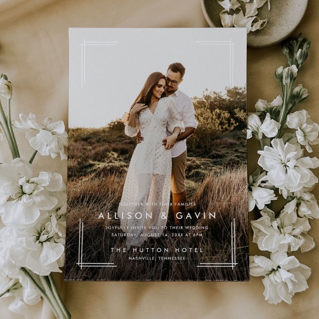 Convite Casamento de Fotografias Simples de Tipo Moderno D (Criador carregado)