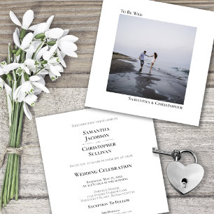 Convite Casamento de Fotografias Simples e Minimalista Mod