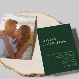 Convite Casamento de Fotografias Simples Moderno do Emeral