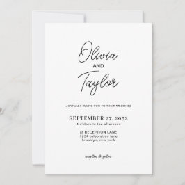 Convite Casamento de Fotografias Simples Preto e Branco
