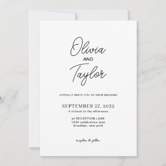 Convite Casamento de Fotografias Simples Preto e Branco