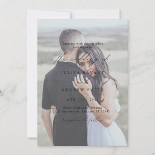 Convite Casamento de Fotografias Simples Preto e Branco