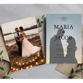 Convite Casamento de Fotografias Simples Preto e Branco
