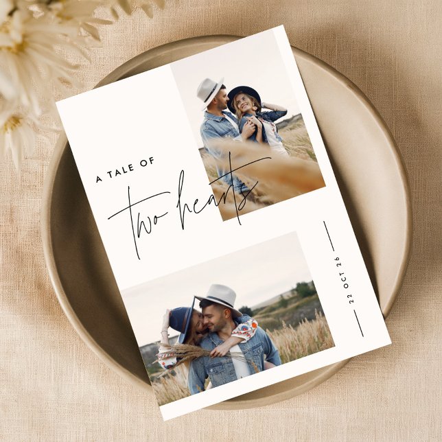 Convite Casamento de Fotografias Simples, Preto e Branco M (Criador carregado)