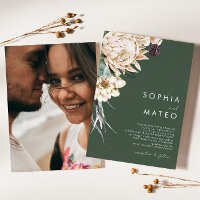 Casamento de Fotografias Tradicional Verde-Escuro 