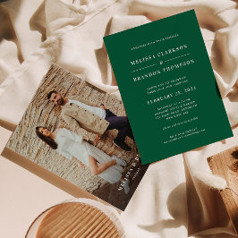 Convite Casamento de Fotografias Verdes Modernas Vibrantes