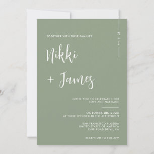 Convite Casamento de Fotografias Verdes no Script de Inici