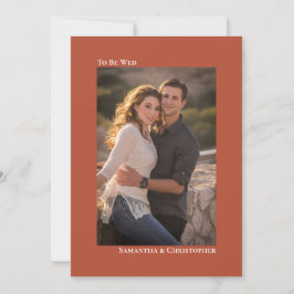 Convite Casamento de Fotografias Verticais Terracotta Míni