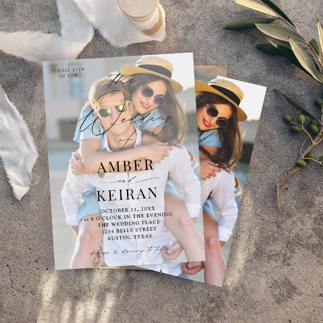 Convite Casamento de Fotografias White Shades (Criador carregado)