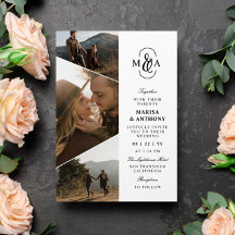 Casamento de Fotos Assimétricas do Monograma Elega