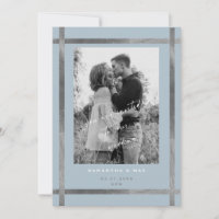 Casamento de Fotos Azul e Silver Moderno