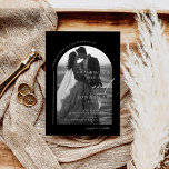 Convite Casamento de Fotos Branca e Preto Moderno<br><div class="desc">Convite para casamento de fotos em preto e branco moderno</div>