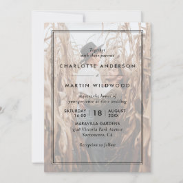 Convite Casamento de Fotos Branca e Preto Moderno