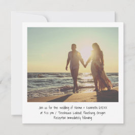 Convite Casamento de fotos casuais, preto e branco, minima