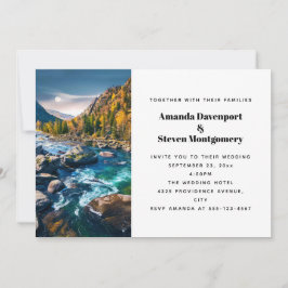Convite Casamento de Fotos Cênicas de Rio e Montanhas