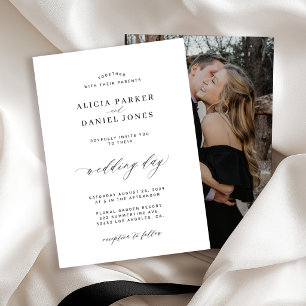 Convite Casamento de fotos clássico e preto branco
