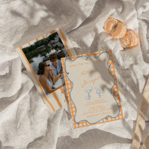 Convite Casamento de Fotos Coloridas Brancas Pintadas à Mã