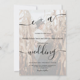 Convite Casamento de fotos com script de iniciais minimali