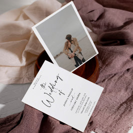 Convite Casamento de fotos da caligrafia branca-negra