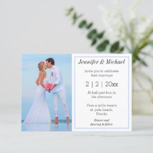 Convite casamento de fotos de letra na moda moderna
