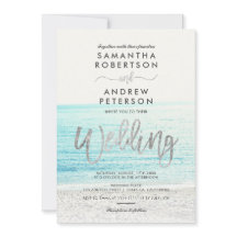 Casamento de fotos de praia em forma de prata